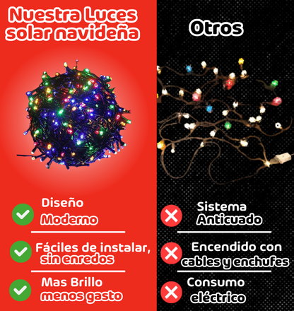 luz led solar navideña